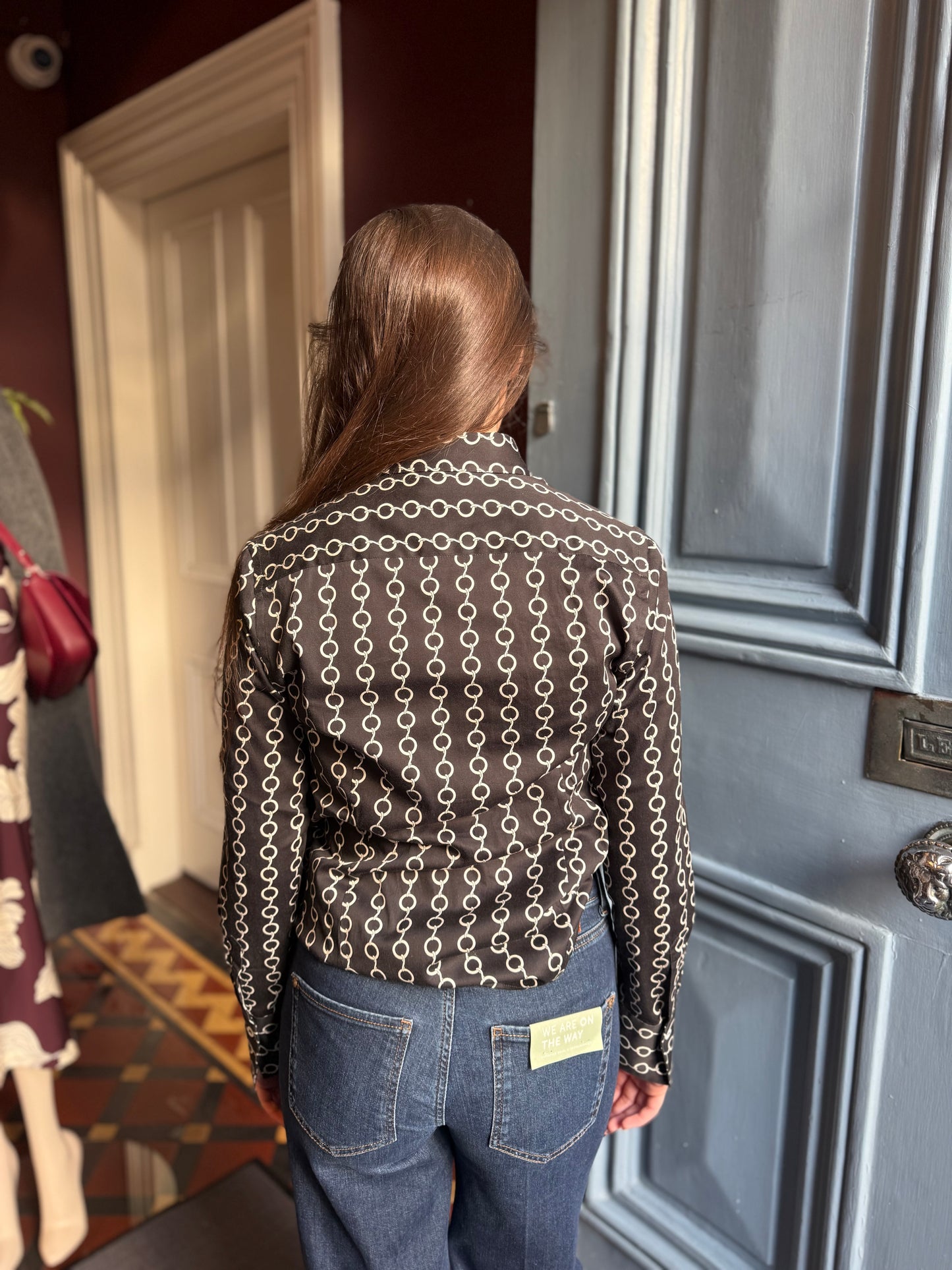 Caliban Black Circle Print Fitted Cotton Shirt