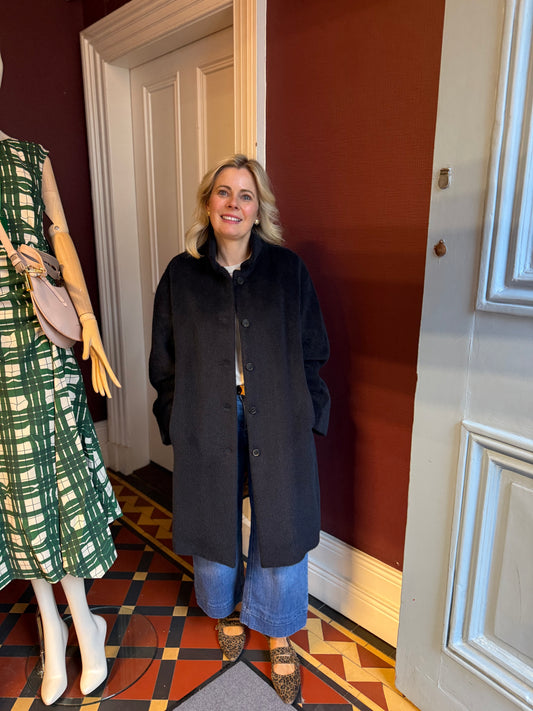 Rosso35 Navy Alpaca and Wool Coat