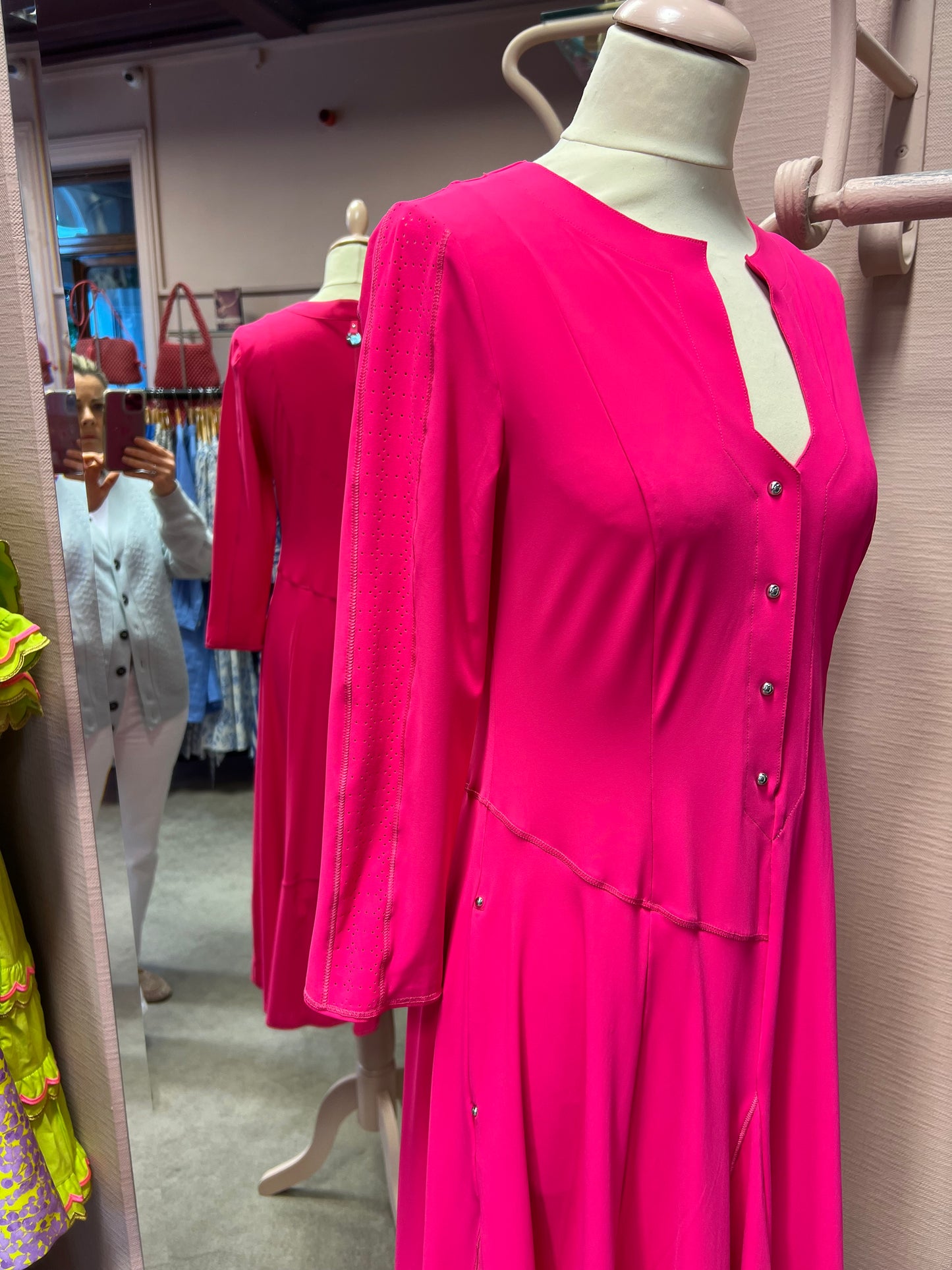 Exhibit Dress in Cerise Pink