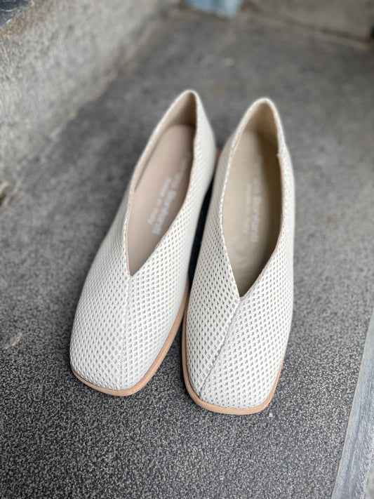 Patrizia Bonfanti Mali Ice Perforated Ballet Flats.