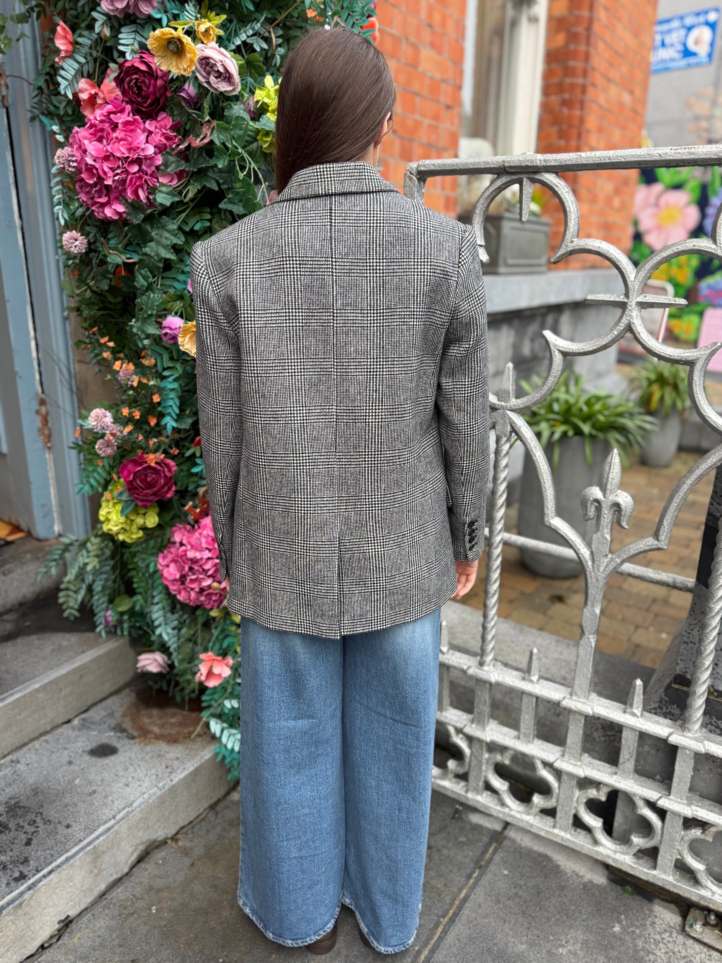 Suncoo Dwight Prince of Wales Black and White Check Blazer