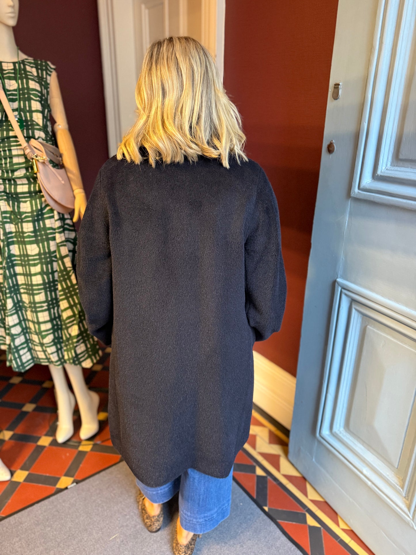 Rosso35 Navy Alpaca and Wool Coat