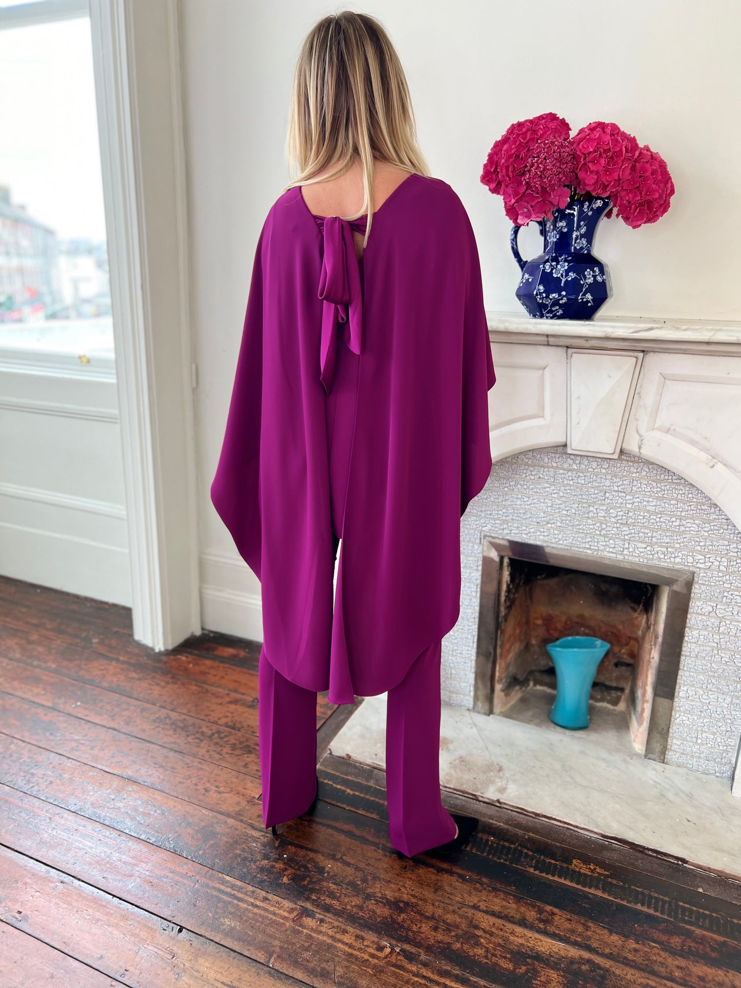 Bordeaux Top with Cape Detail