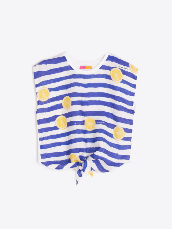Vilagallo Striped T-Shirt With Lemon Knot
