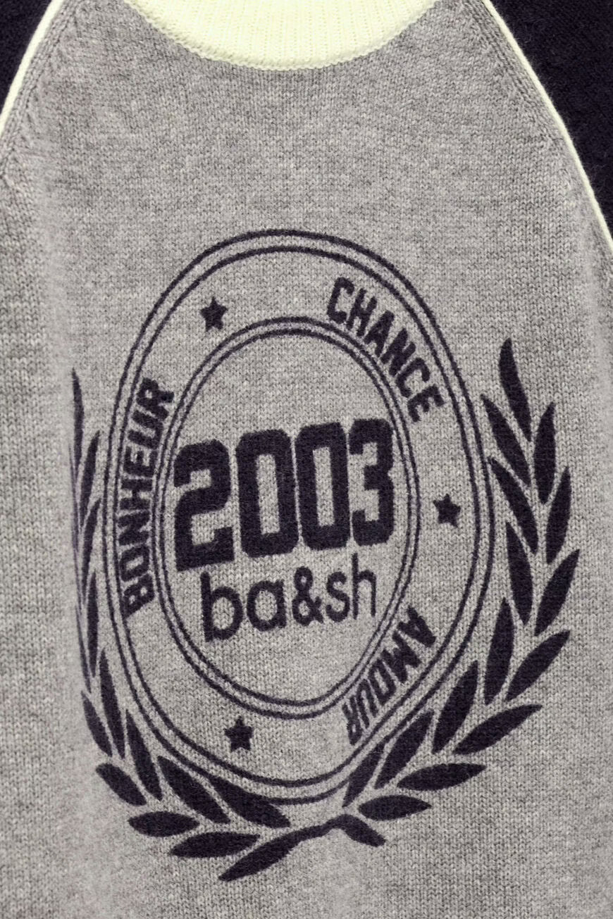 Ba&Sh Jumper Navy and Grey Cashmere Sweater