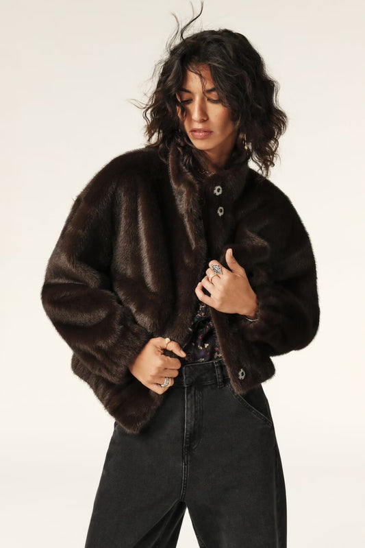 Ba&Sh Chocolate Brown Short Jacket Paros