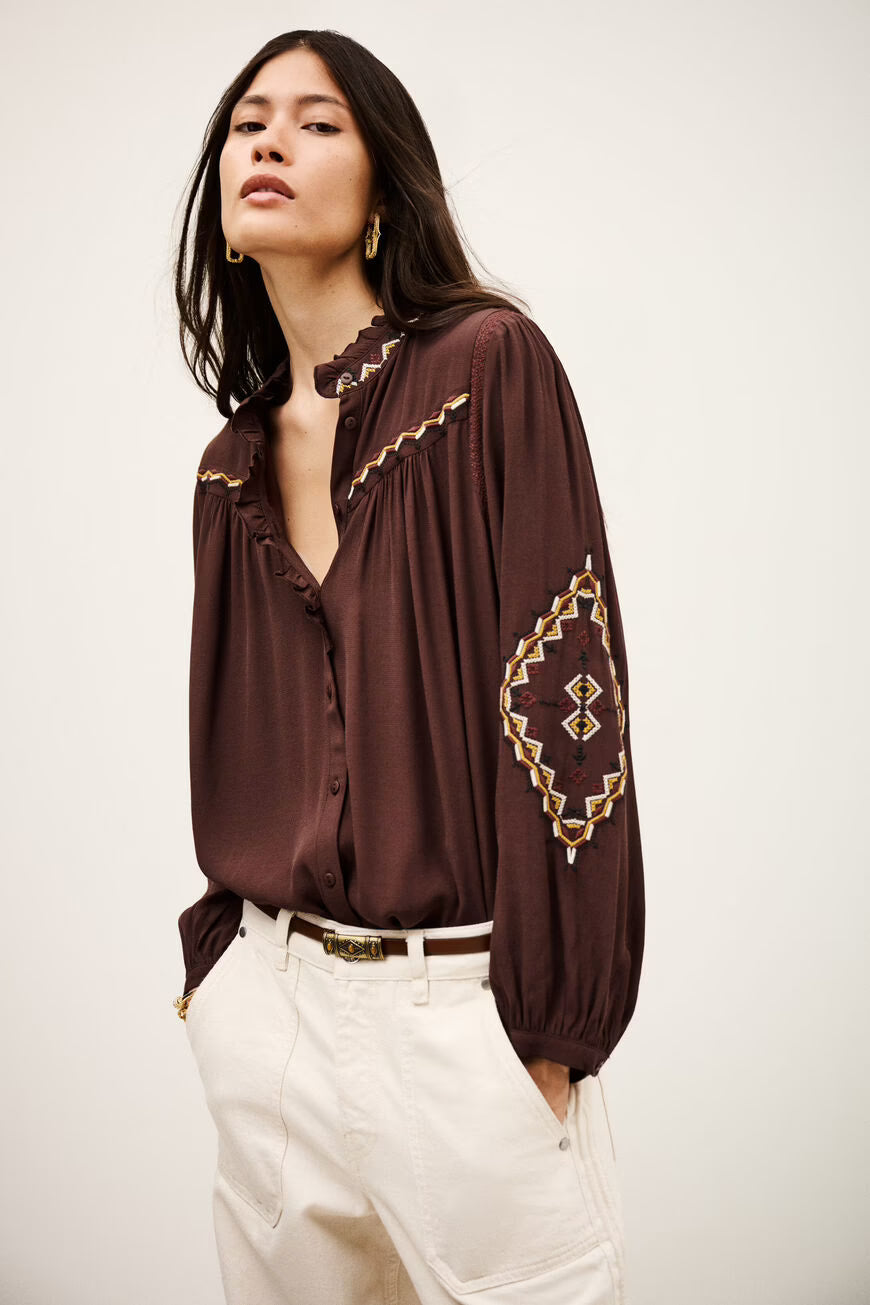 Ba&sh Tate Top Chocolate