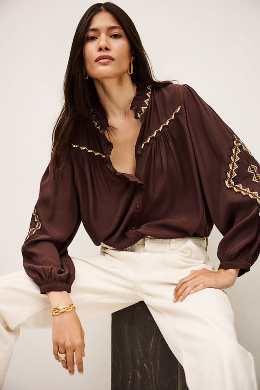 Ba&sh Tate Top Chocolate