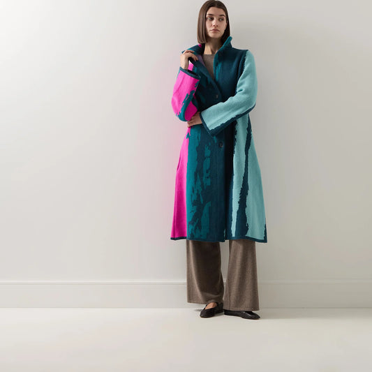 Urban Aran Graphic Single-Breasted Coat