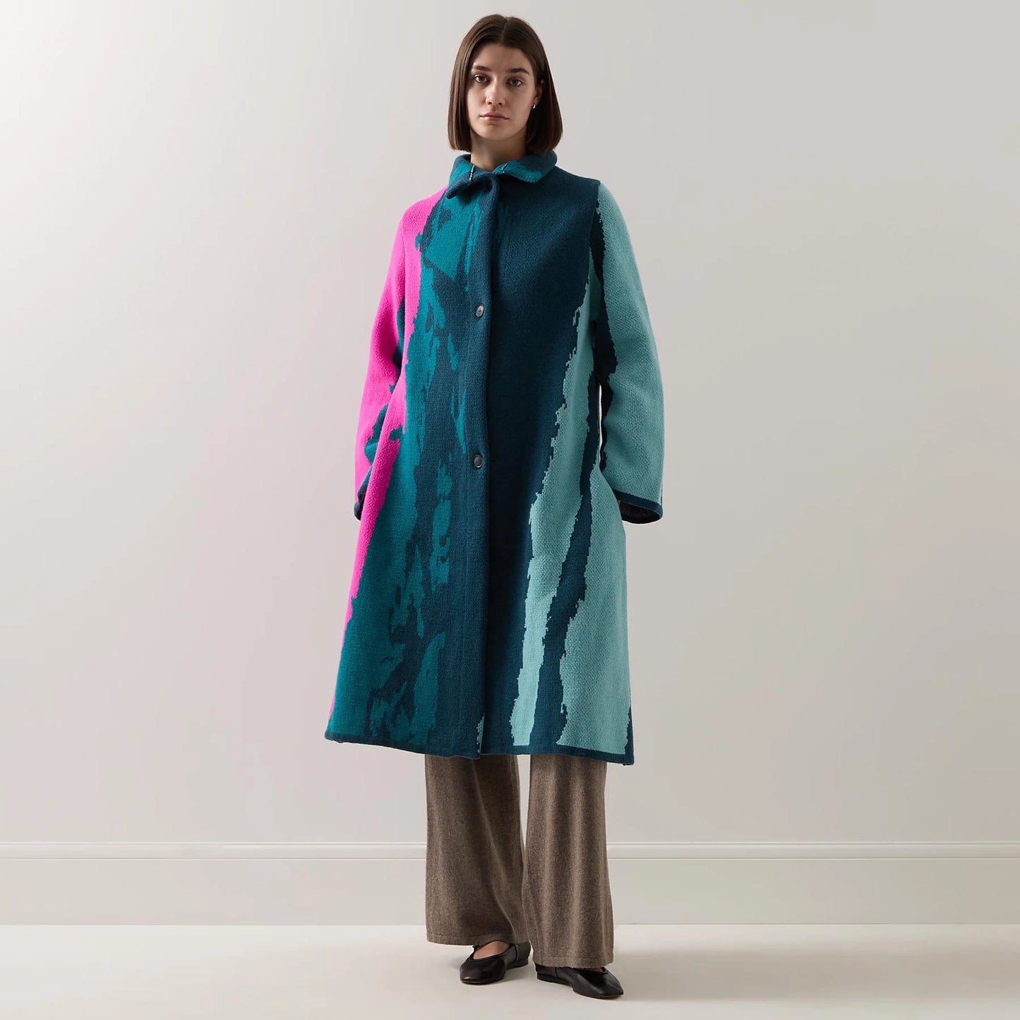 Urban Aran Graphic Single-Breasted Coat