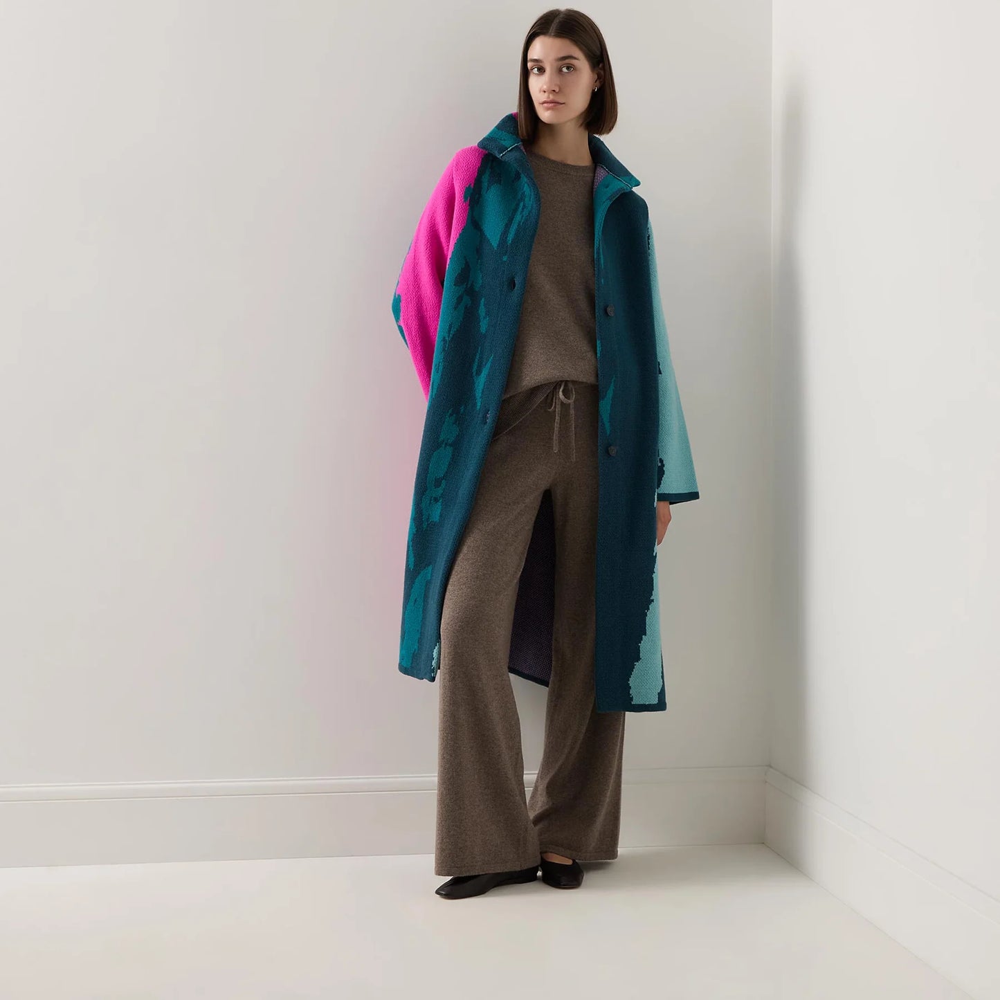 Urban Aran Graphic Single-Breasted Coat