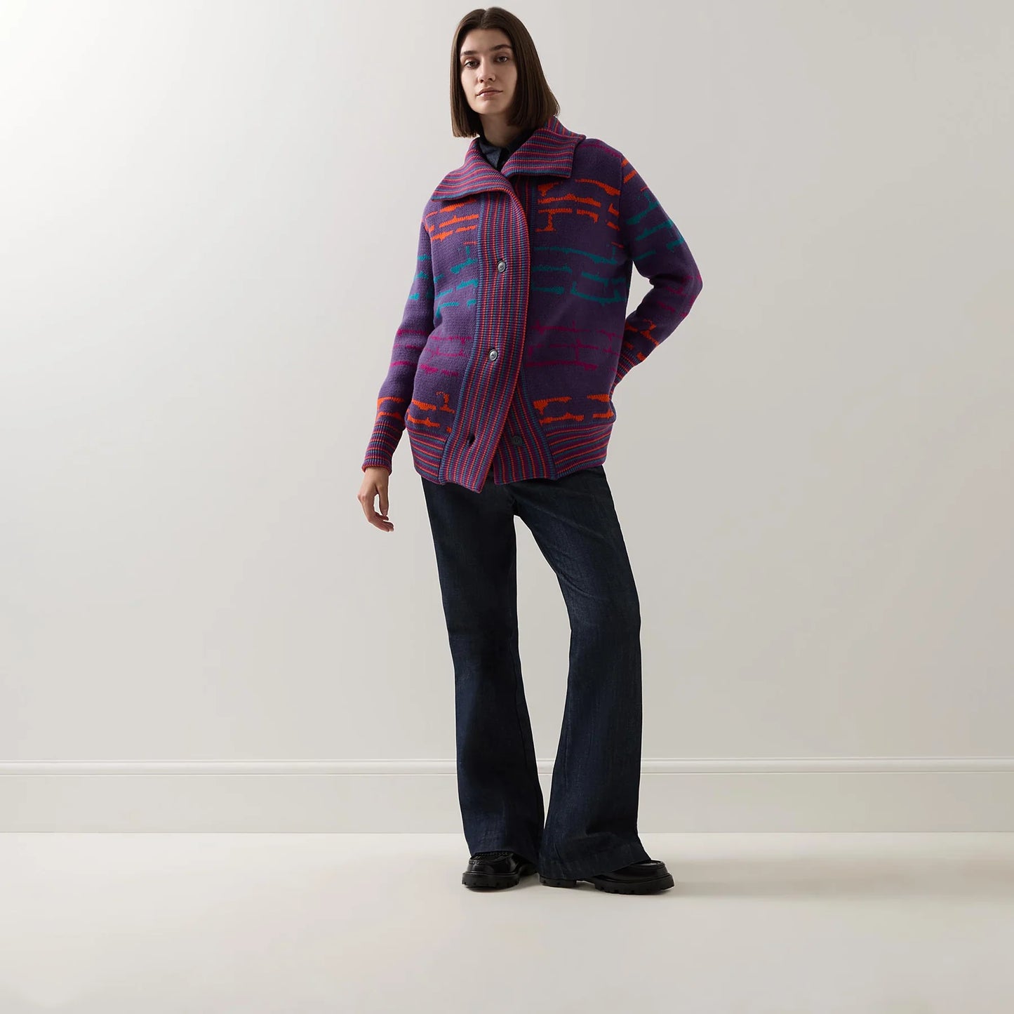 Urban Aran Graphic Long Bomber Purple