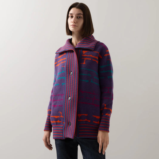 Urban Aran Graphic Long Bomber Purple