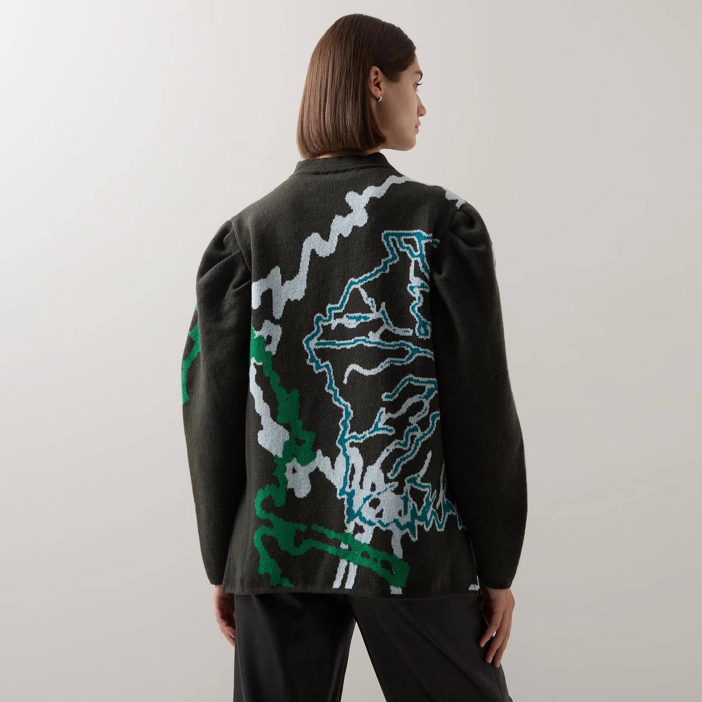 Urban Aran Graphic Barrel-Sleeve Sweater
