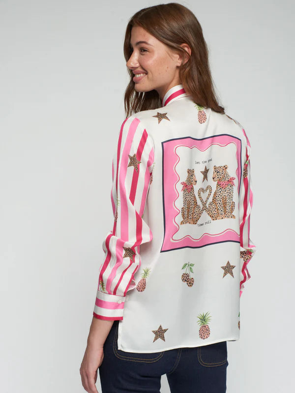 Vilagallo Striped And Leopard Shirt