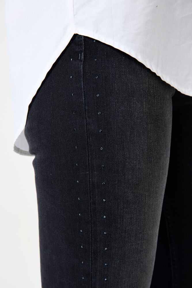 Garcia Celia Straight Leg Dark Black Used Jeans
