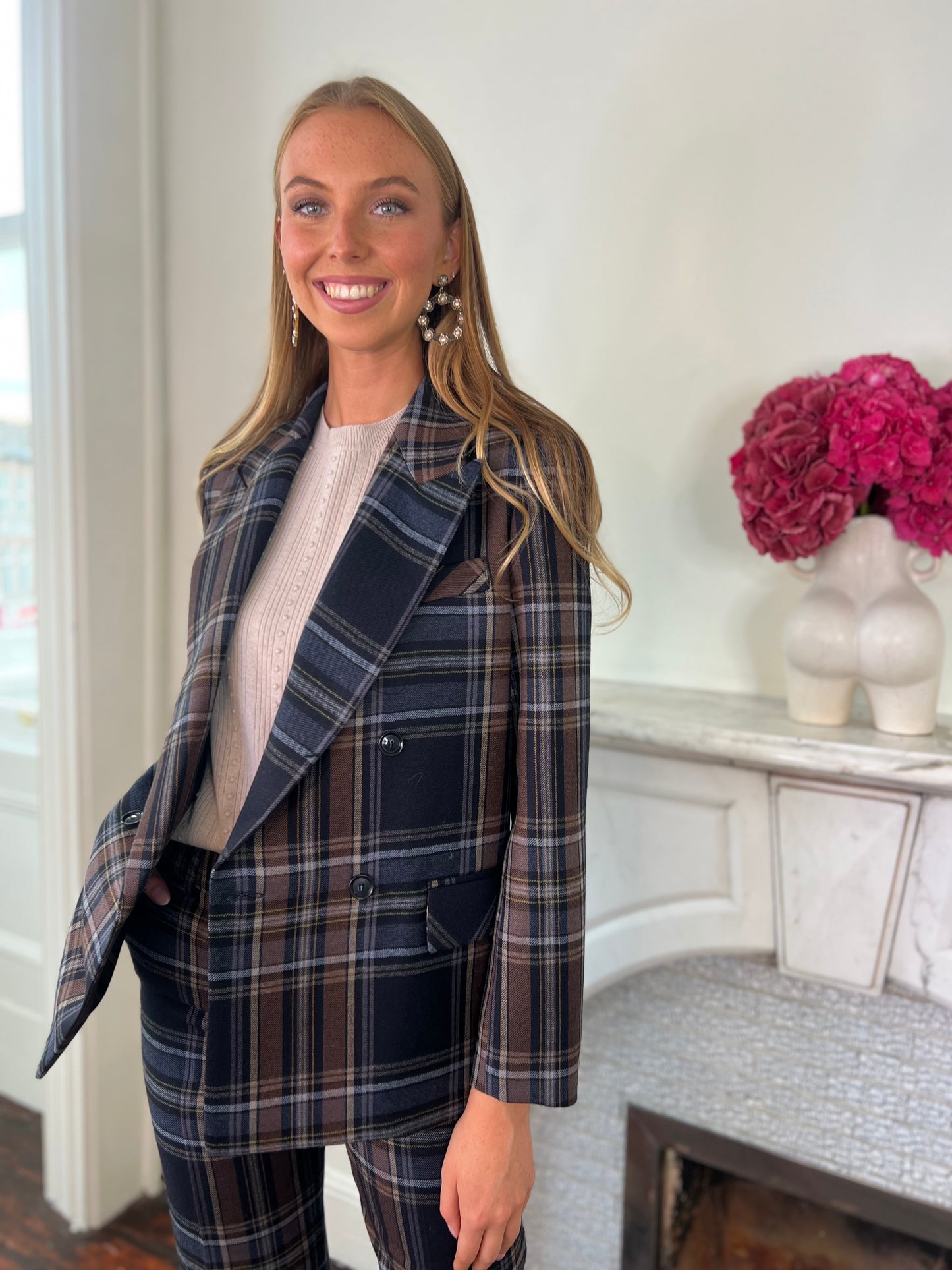 Valson Midnight Blue Tartan Blazer