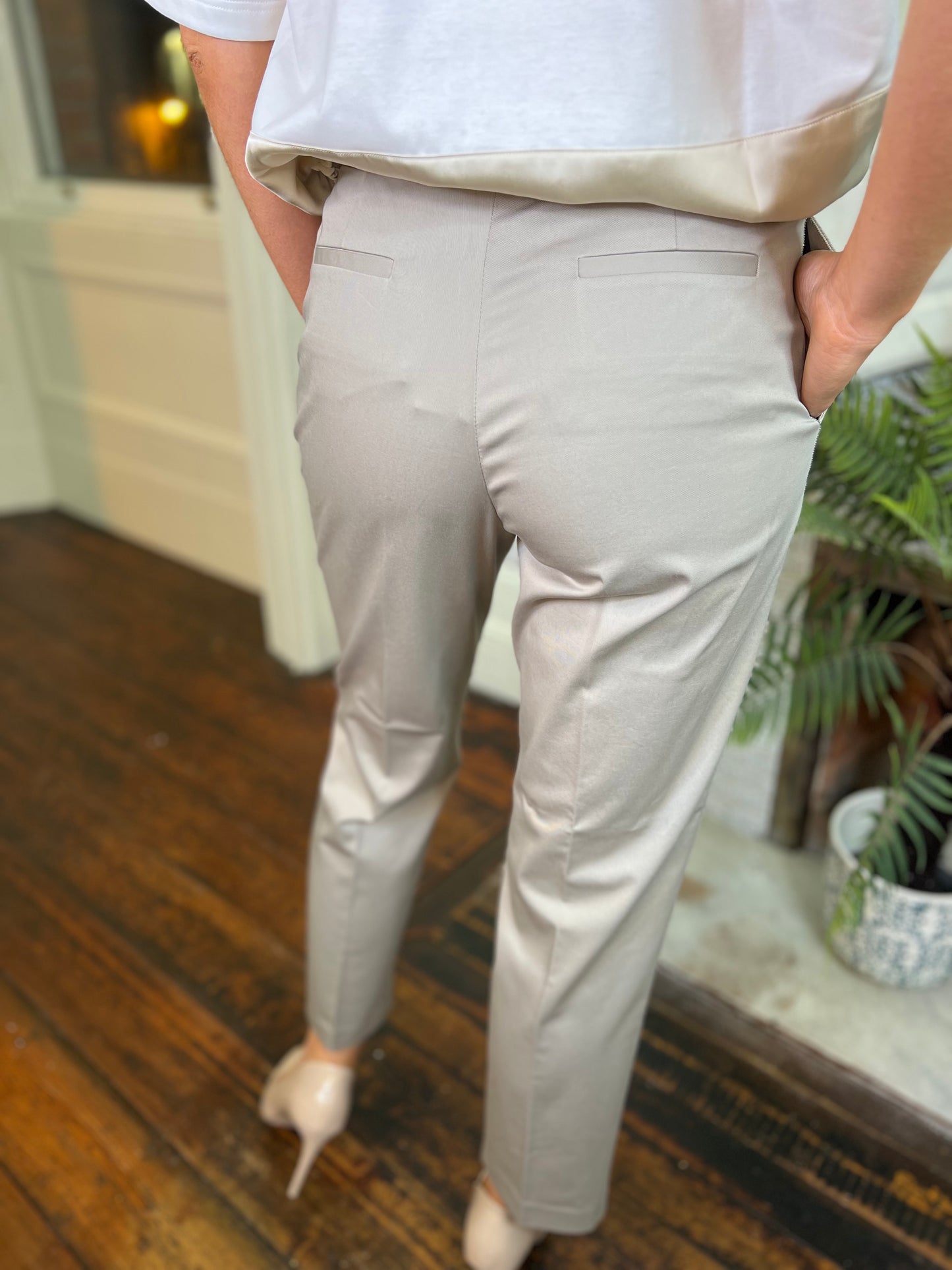 Fabiana Filippi Taupe Straight Leg Trousers