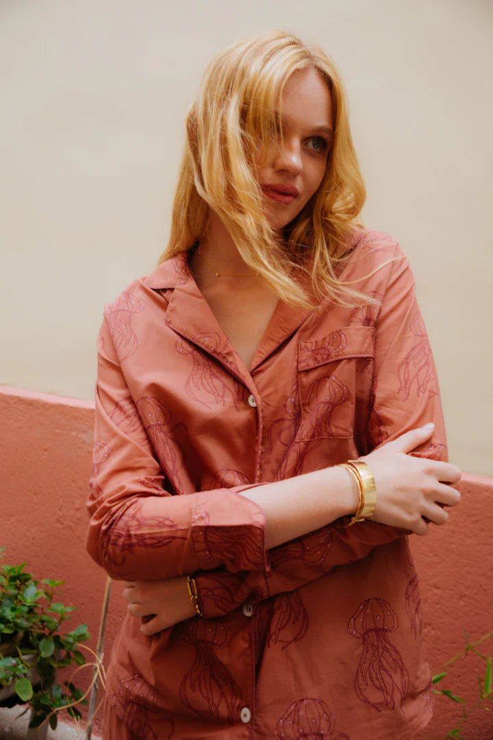 Moon And Mellow Jellyfish Pink Long Set