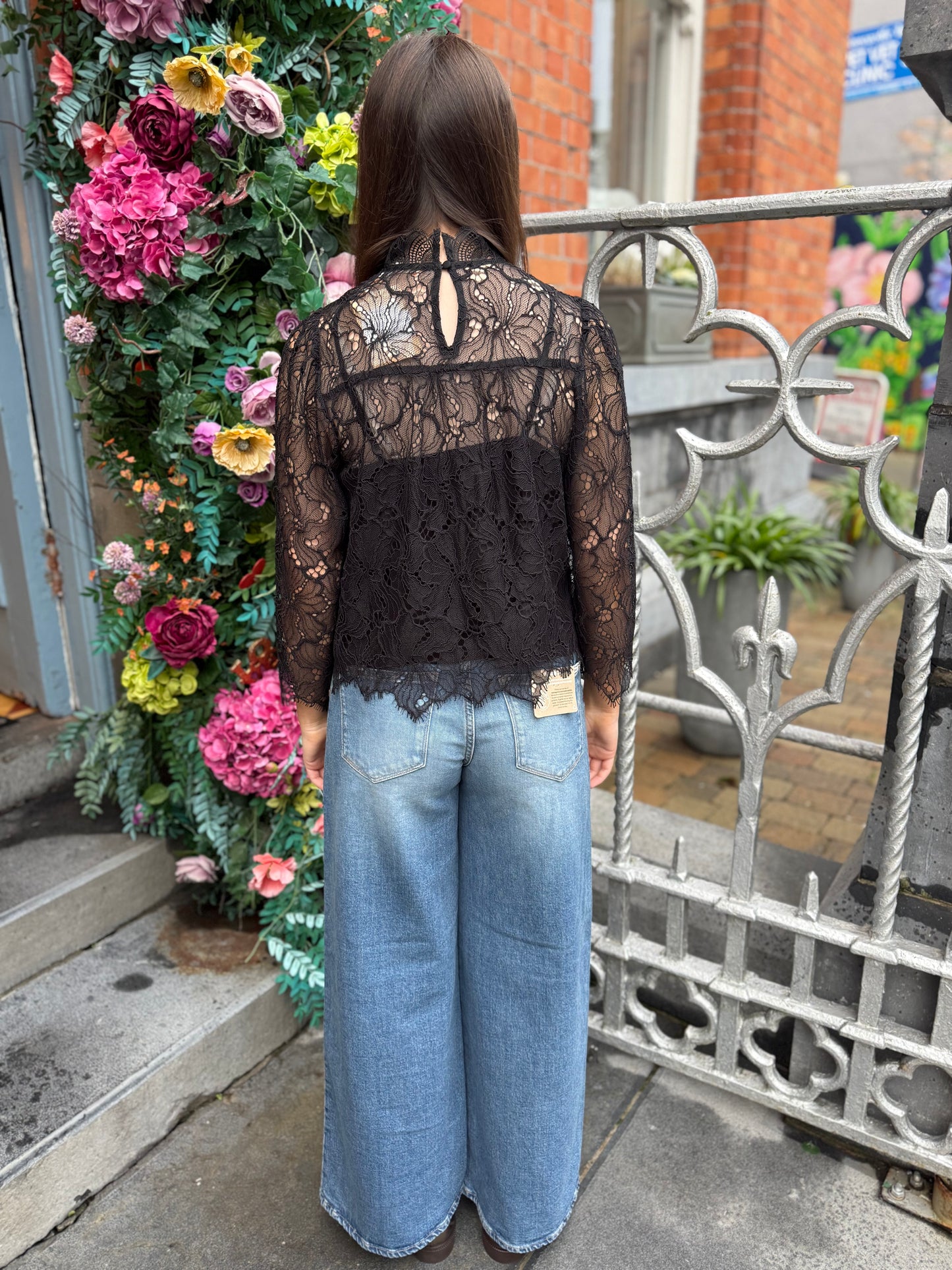 Suncoo Lucia Black Lace Top