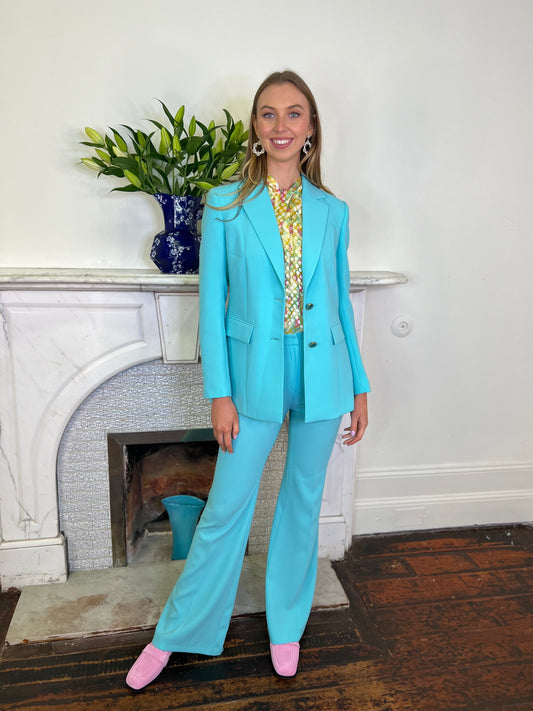 Turquoise Straight Leg Trousers