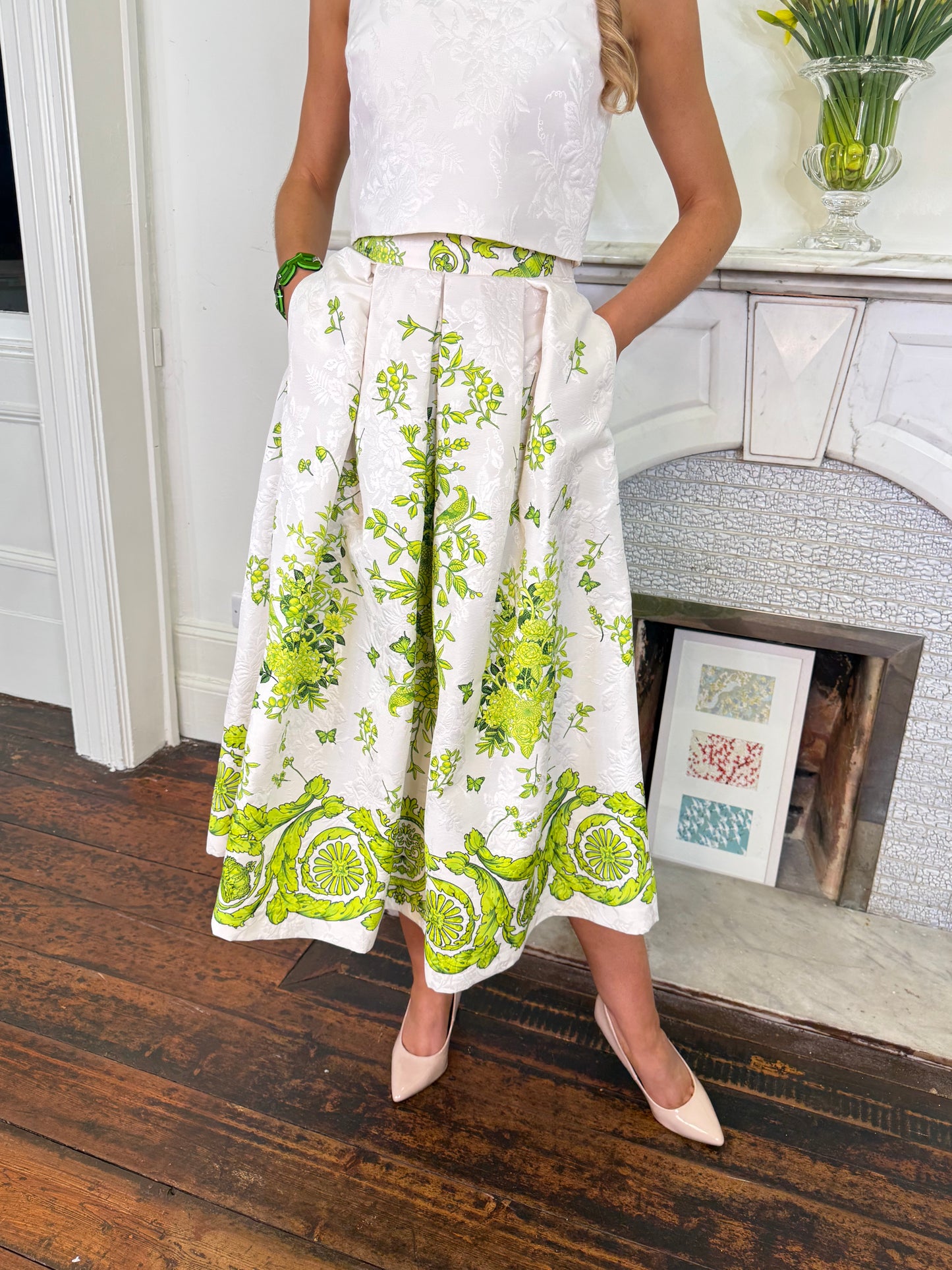 Lunatica Milano Midi Skirt Athene Green