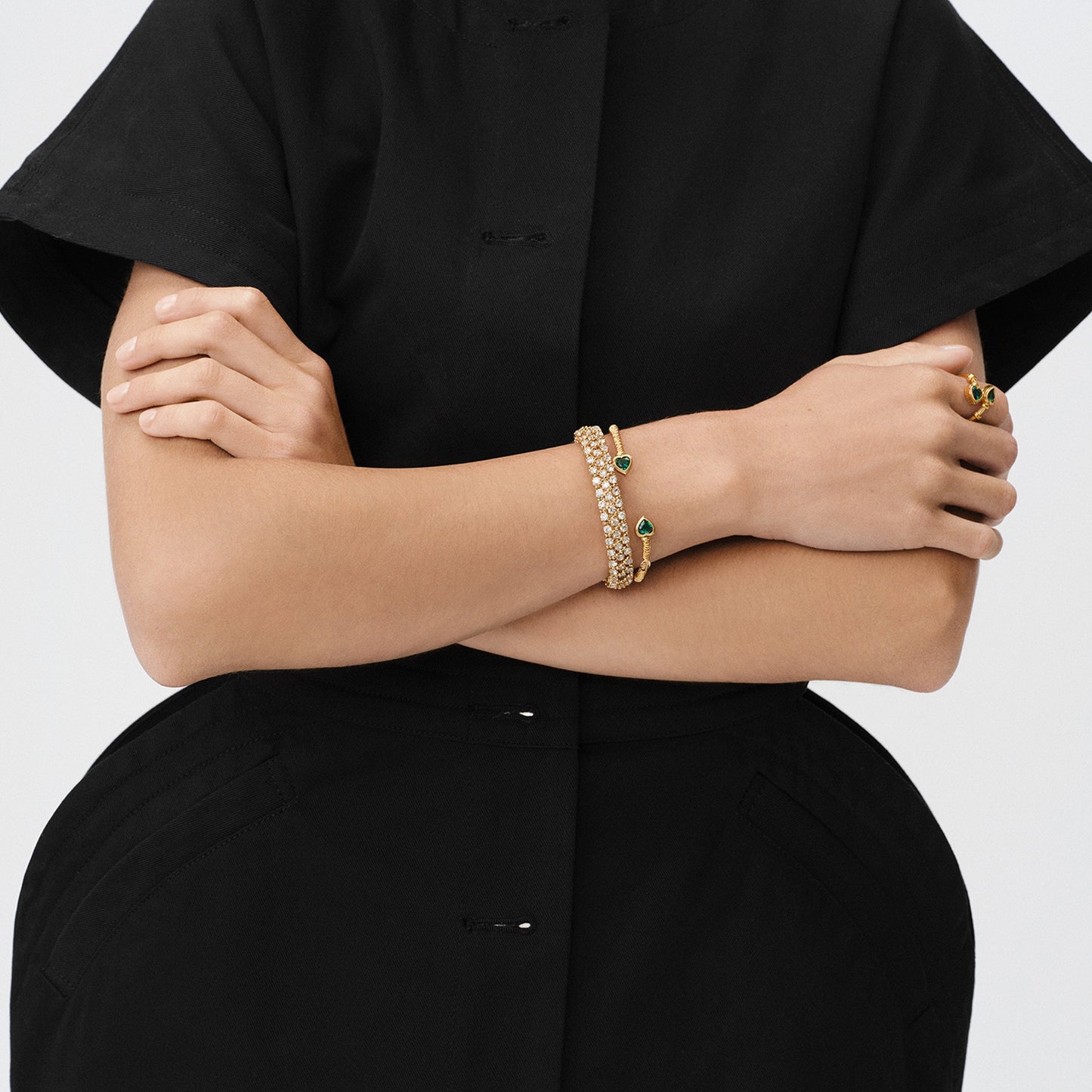 Gas Bijoux Izilda Crystal And Gold Plated Bracelet