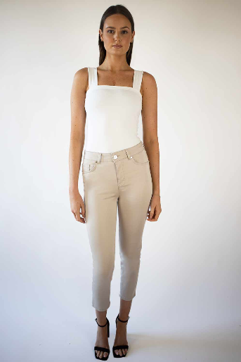 Unity Taupe 7/8 Tencel Trousers