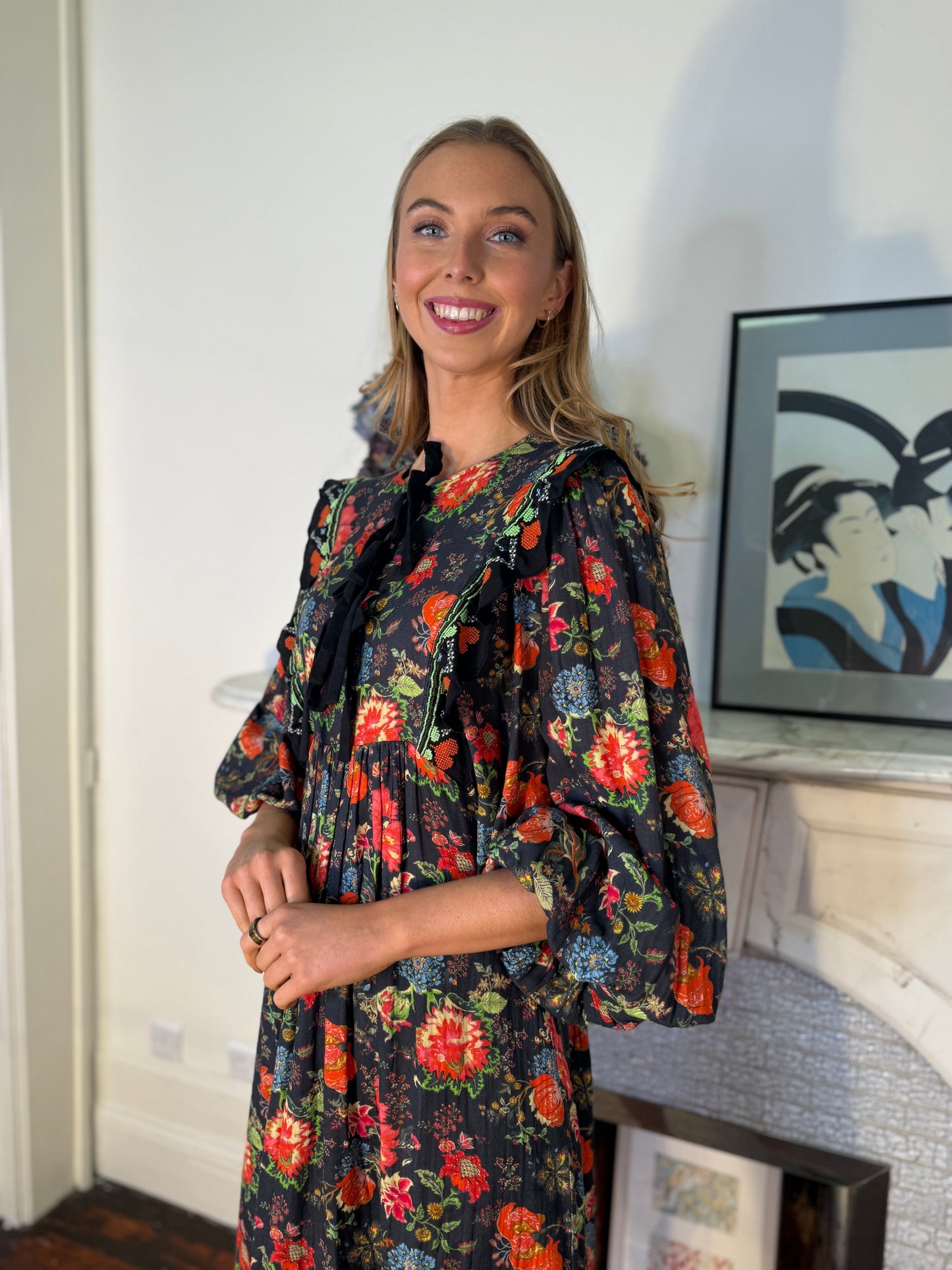 Manoush Jouy Rose Print Dress