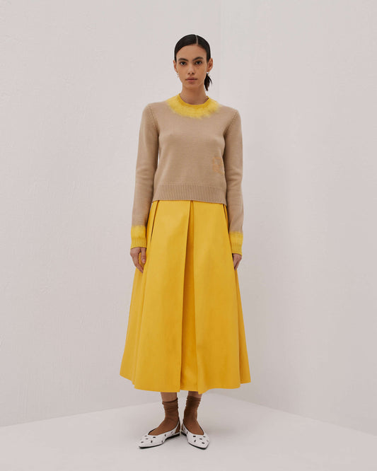 Hopper Flared Skirt In Duchess Yellow