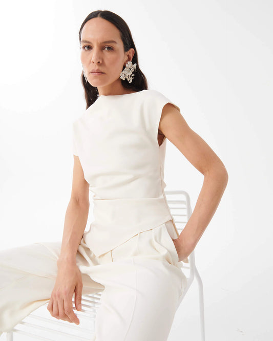 Beatrice B Sleeveless Scoup Neck Blouse