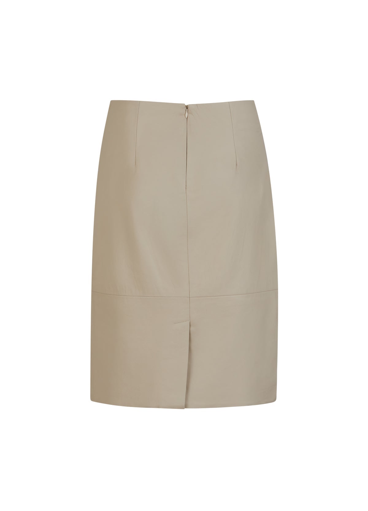 Maggie Leather Skirt in Cold Cream