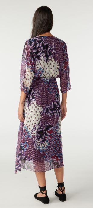 Blake Violet Paisley Print Midi Dress