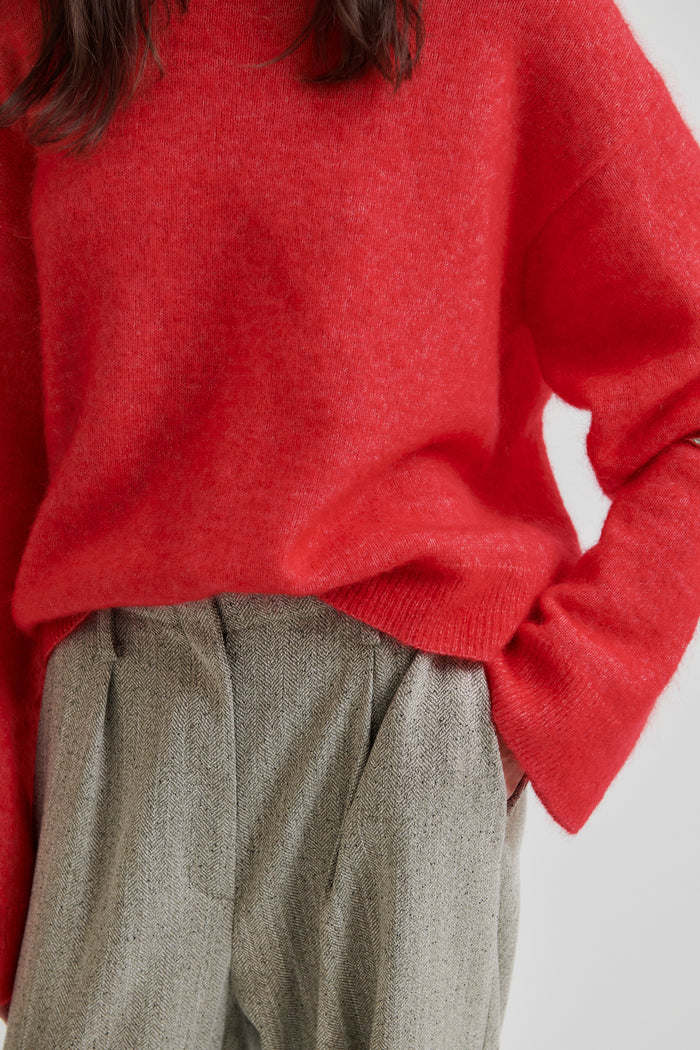 Second Female Broke Knit Drop Shoulder O Neck