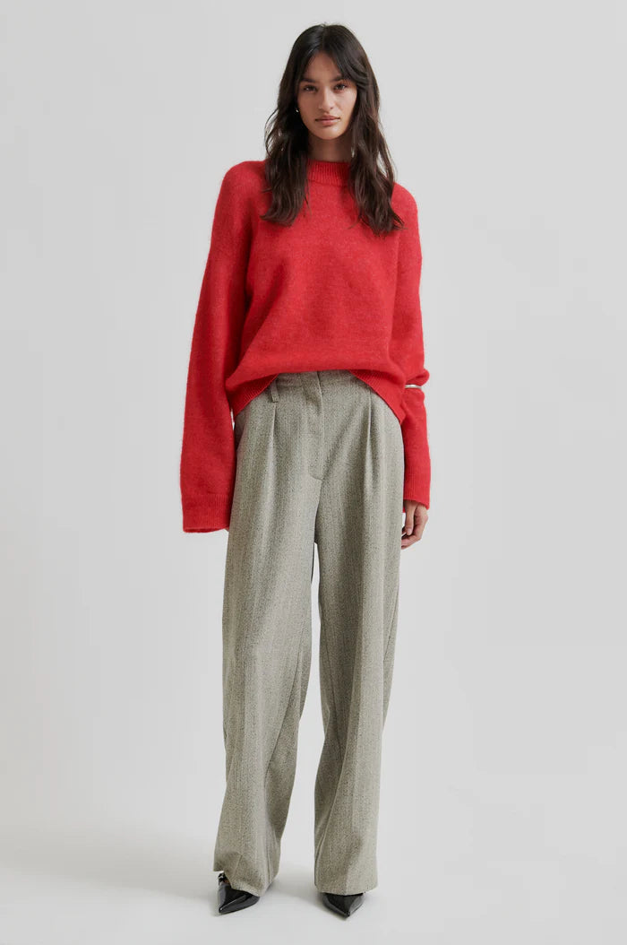 Second Female Broke Knit Drop Shoulder O Neck