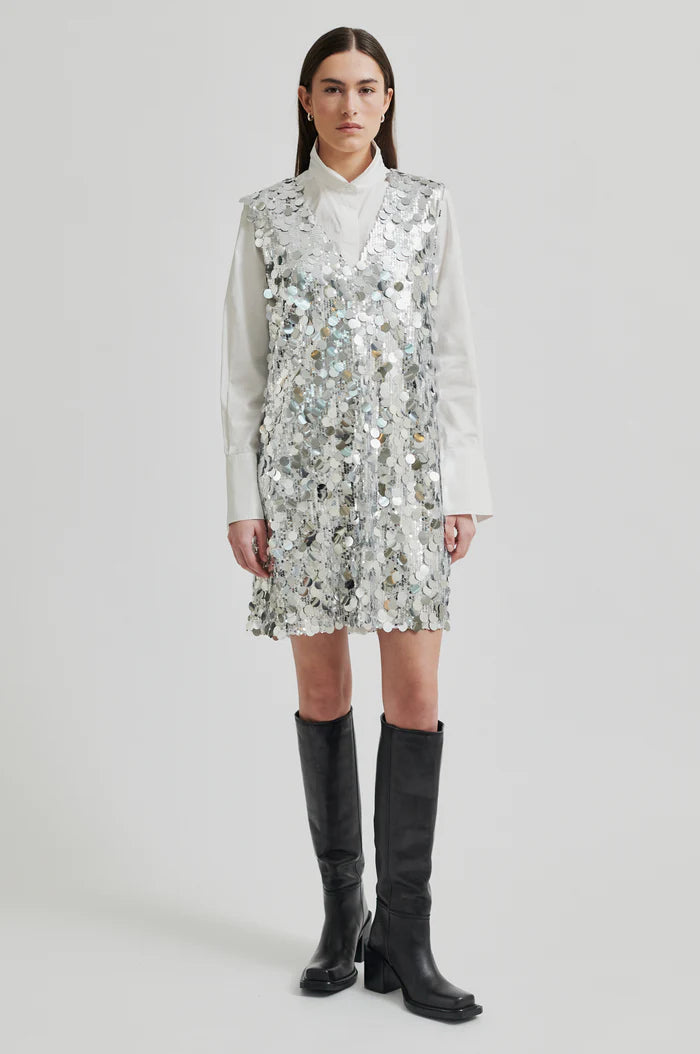 Second Female Audra Sequin Silver Dress