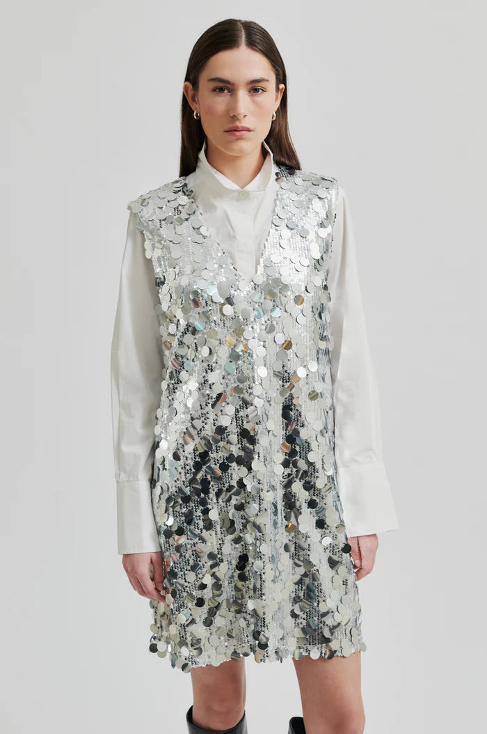 Second Female Audra Sequin Silver Dress