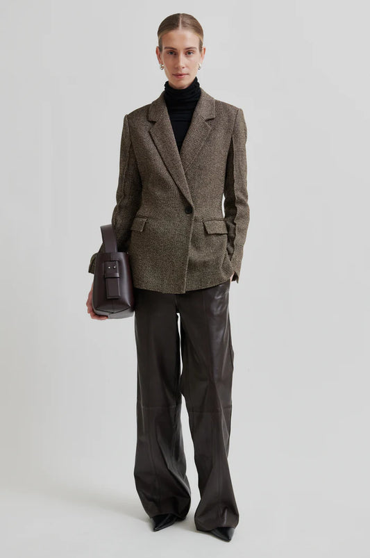 Second Female Letho Leather Trouser Chocolater Plum