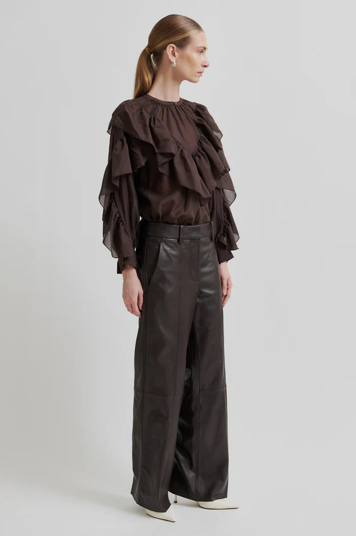 Second Female Letho Leather Trouser Chocolater Plum
