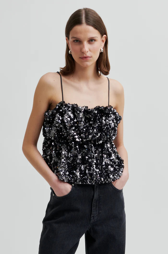 Second Female Shiny Strap Top