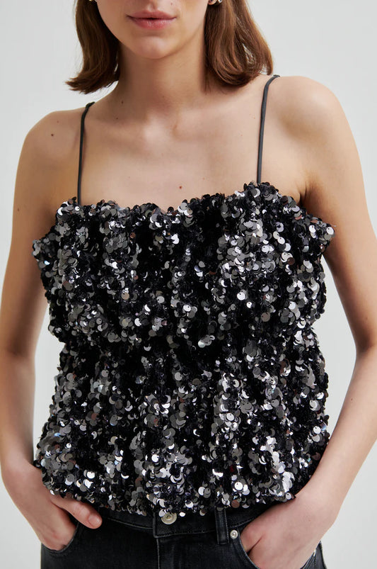 Second Female Shiny Strap Top