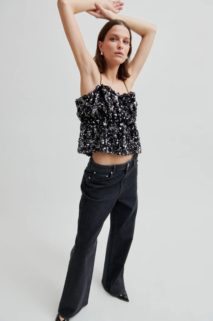 Second Female Shiny Strap Top