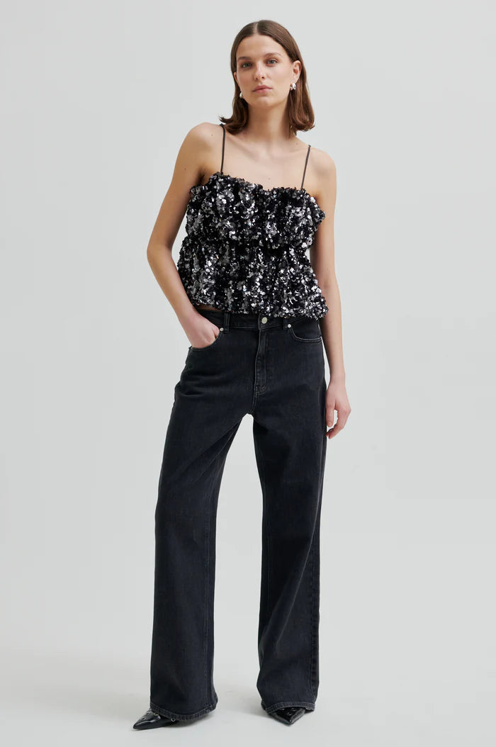 Second Female Shiny Strap Top