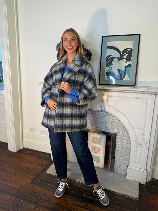 Iblues Papatin Check Car Coat