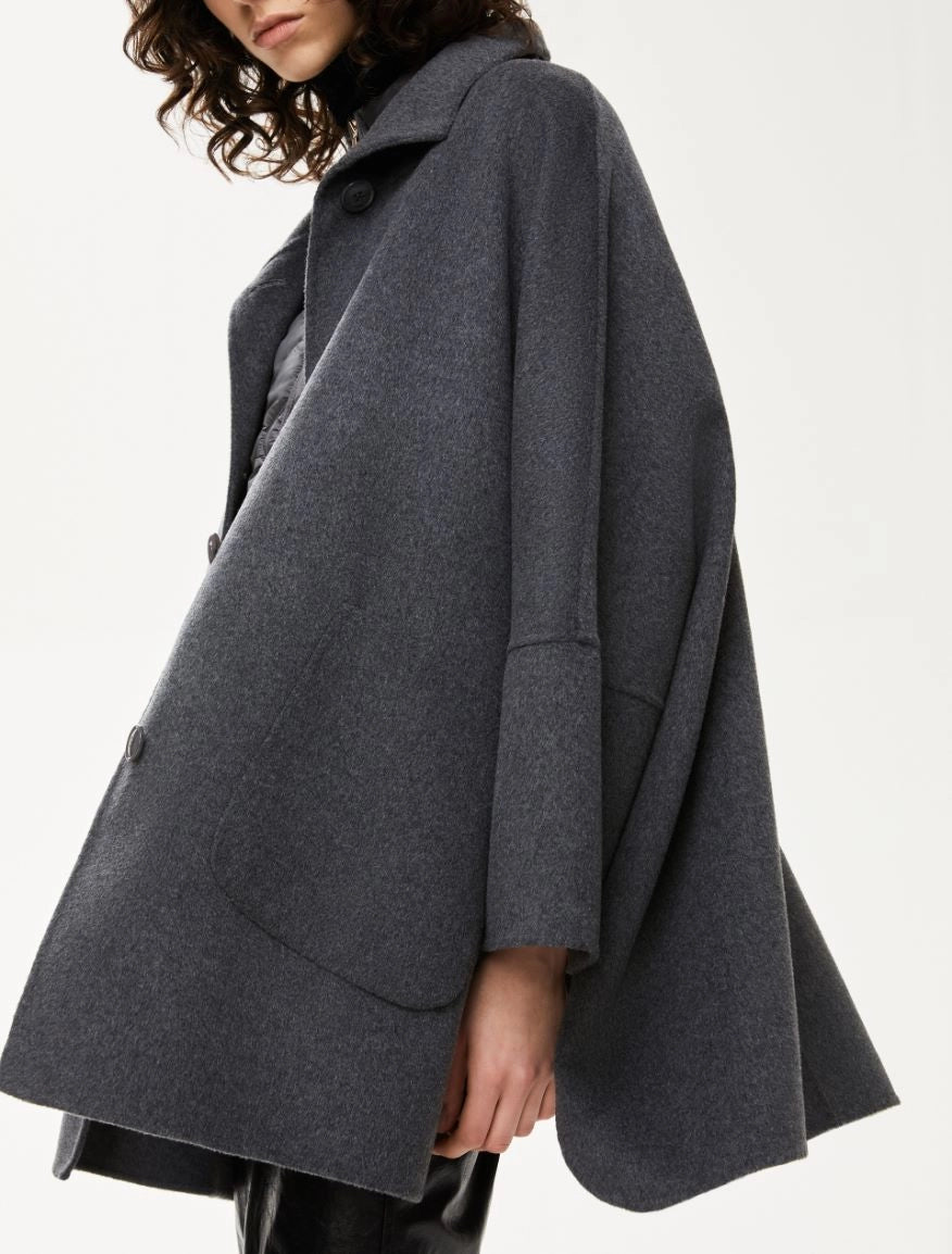 Iblues Grey Brunner Oversized Cape Style Coat