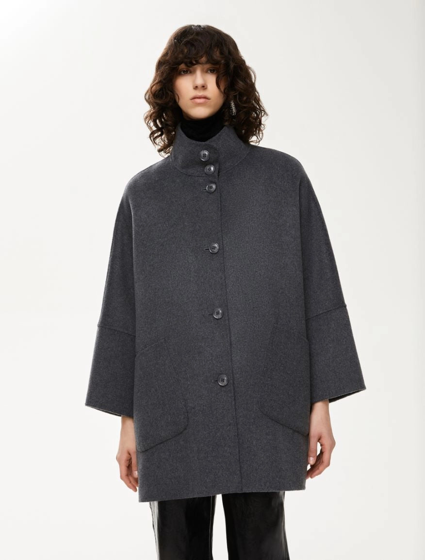 Iblues Grey Brunner Oversized Cape Style Coat