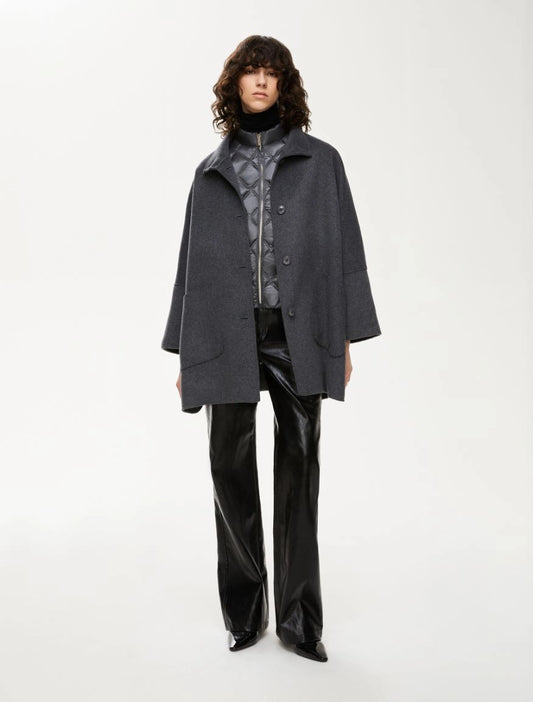 Iblues Grey Brunner Oversized Cape Style Coat