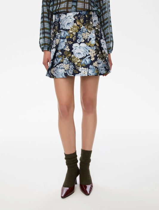 Iblues Defence Blue Print Skirt