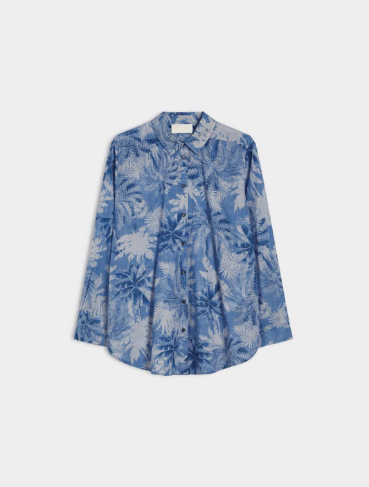 Iblues Emotion Palm Print Cotton Shirt