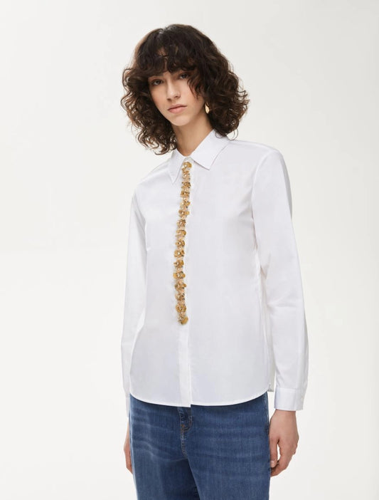 Iblues Bernini Jewel Embroidered White Shirt
